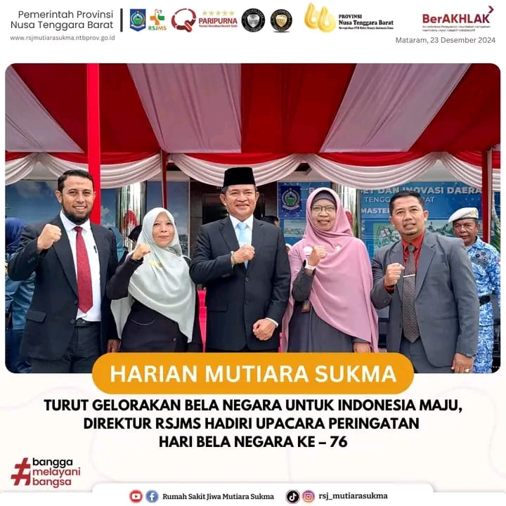 TURUT GELORAKAN BELA NEGARA UNTUK INDONESIA MAJU, DIREKTUR RSJMS HADIRI UPACARA PERINGATAN HARI BELA NEGARA KE – 76